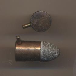 (14041)  UNE  .11/12mm Lefaucheux &agrave; broche  Poudre Noire ancienne PORT OFFERT &eacute;tui cuivre