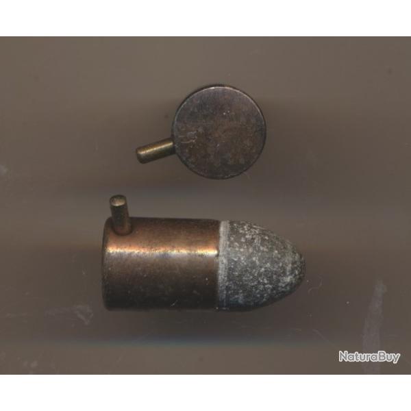 (14041)  UNE  .11/12mm Lefaucheux � broche  Poudre Noire ancienne PORT OFFERT �tui cuivre