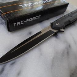 Couteau Stiletto Semi-Automatique Lame Spear Point Acier 3Cr13 Manche FRN Liner Lock Clip 002bk