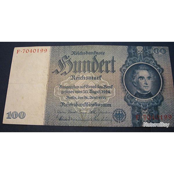allemagne, billet de 100 reibanknote avril 1935 ttb