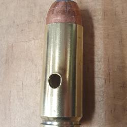1 cartouche inerte de calibre 50 AE &agrave; balle demie blind&eacute;e &agrave; pointe creuse