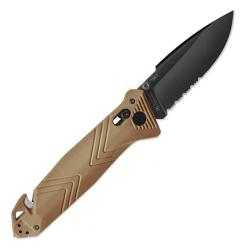 Op&eacute; Tactique !! Couteau de poche Cac&reg; serration PA6 Vengeur Edition tan