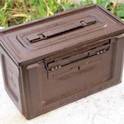 US ARMY - caissette munitions 50 M2 US fabricant Belmont - Normandie 1944