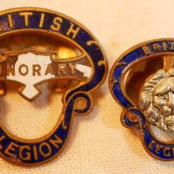 W/| D - lot de 2 insignes britanniques WWII BRITISH LEGION - WWII