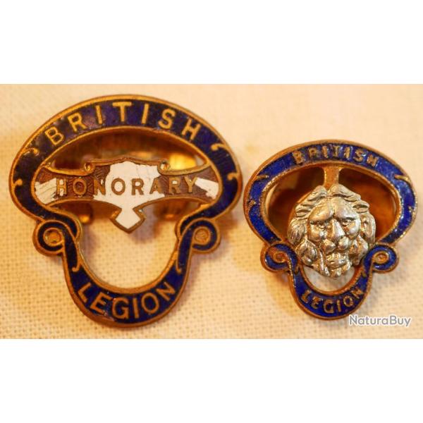 W/| D - lot de 2 insignes britanniques WWII BRITISH LEGION - WWII