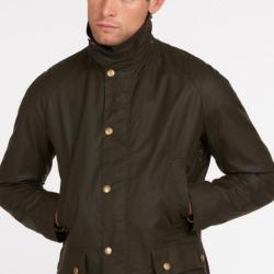 Veste Barbour ashby wax jacket tartan rouge ext&eacute;rieur olive