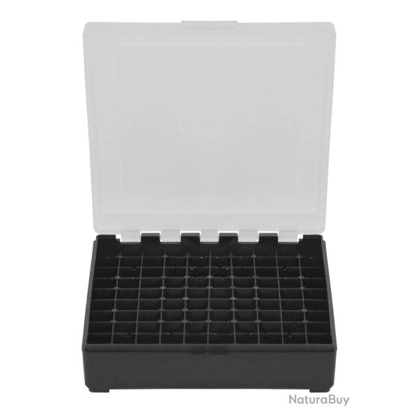 Bo�te de Rangement Noire Couvercle Transparent 100 Munitions Cal 22LR - 25 ACP Megaline