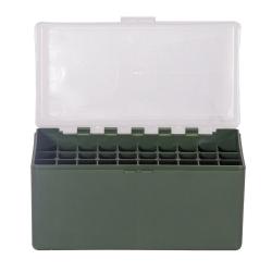 Bo&icirc;te de Rangement Verte Couvercle Transparent 50 Munitions Cal 30-06 Megaline