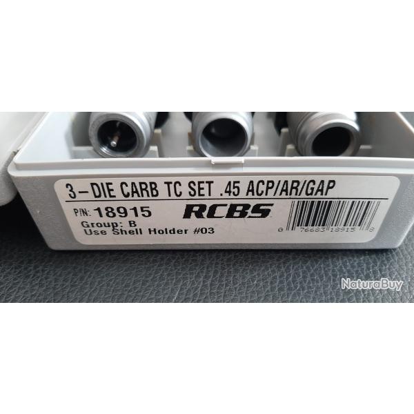 Jeu d'outils RCBS carbure .45 ACP