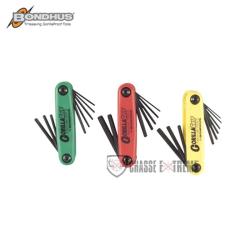 Jeu de Cl&eacute;s Hexagonales SAE/M&eacute;triques et Torx BONDHUS Gorilla Grip
