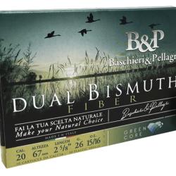 Cartouches B&P Calibre 20/67 Dual Bismuth 26 g N&deg;4+5 Bourre grasse (Id&eacute;al pour les vieux fusils)