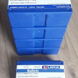 Ogives Lapua - 100 Projectiles Cal 6,5 - 139 grs Scenar - GB458 - 4PL6018