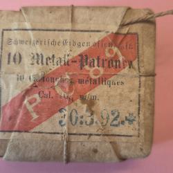Un paquet complet intacte de 10,4 Suisse Vetterli Mod 89 de 1892 TBE, Franco.