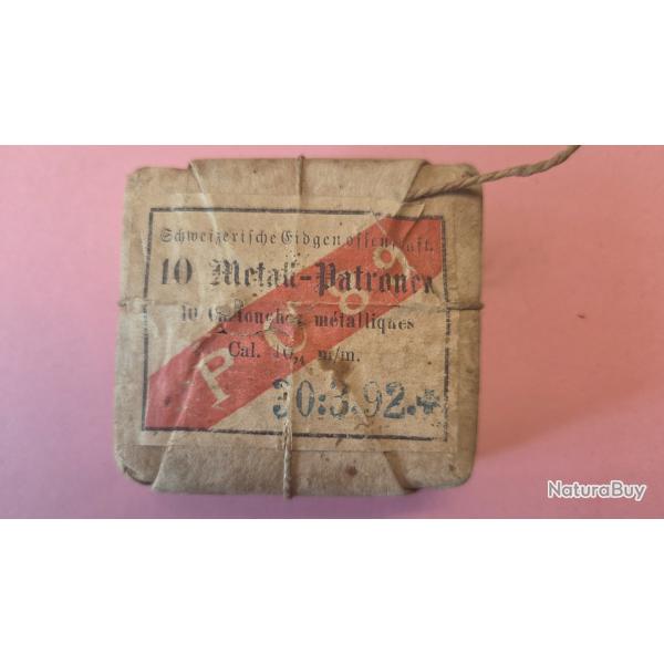 Un paquet complet intacte de 10,4 Suisse Vetterli Mod 89 de 1892 TBE, Franco.