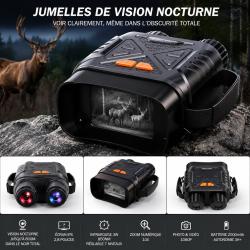 Jumelles de vision nocturne num&eacute;rique infrarouge - Vision jusqu'&agrave; 800 m