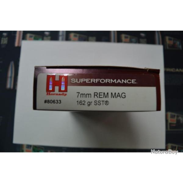 1 BOITE DE 20 MUNITIONS HORNADY CALIBRE 7 RM SST 162 GR / 10.5 G NEUVES