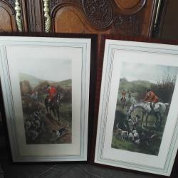 estampes de chasse &agrave; cours anglaise de Alfred Charles Havell