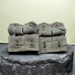 Porte chargeurs toile mod&egrave;le 50/51 Mas 36 ou Mas 49/56,carabine US M1 , indochine, (lot 2)