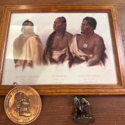 objet indiens am&eacute;riques  m&eacute;daille peace et cadre