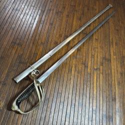 BEAU SABRE D'ADJUDANT TYPE 1845/1882 LAME SIGN&Eacute;E ET POIN&Ccedil;ONN&Eacute; BACKES & DELACOUR WW1
