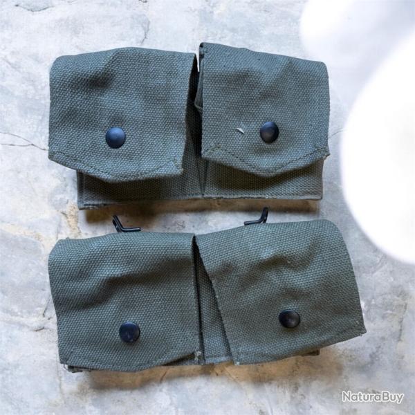 pochette FSA toile Mas 36 - USM1 avec clips epoque post-WW2 ou indochine (lot 2) porte chargeurs