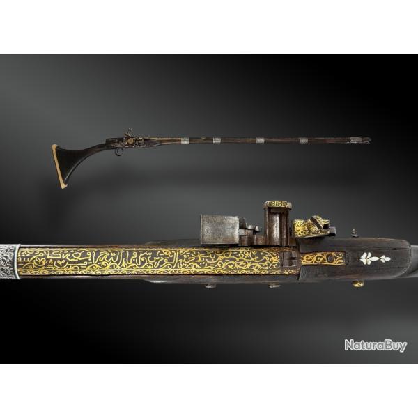 FUSIL � SILEX DIT � MUKHALA � � D�COR DE DAMASQUINE D'OR