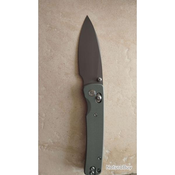 Miguron Knives Vakor Crossbar Lock Folding Knife 3.15" Dark Grey PVD 14c28n Blade Grey G10 Handle
