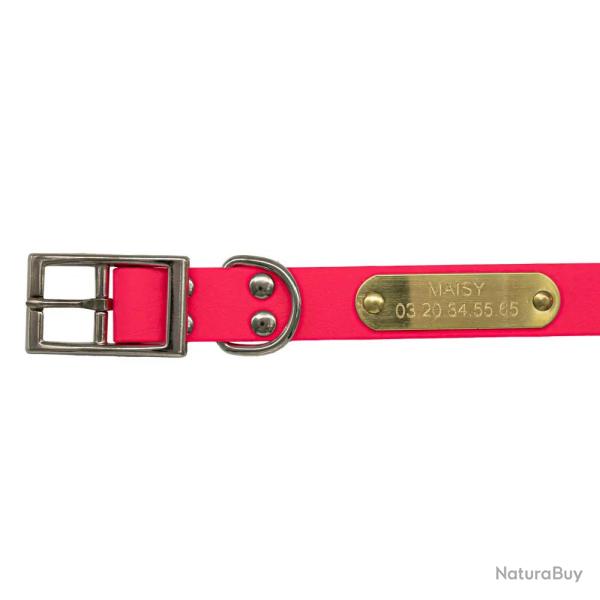 Colliers � graver sur plaque BETA 60X2,5 cm 6 couleurs Ajustable Marron