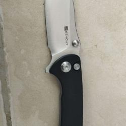 SENCUT Pulsewave Flipper & Thumb Stud & Button Lock Knife G10 Handle