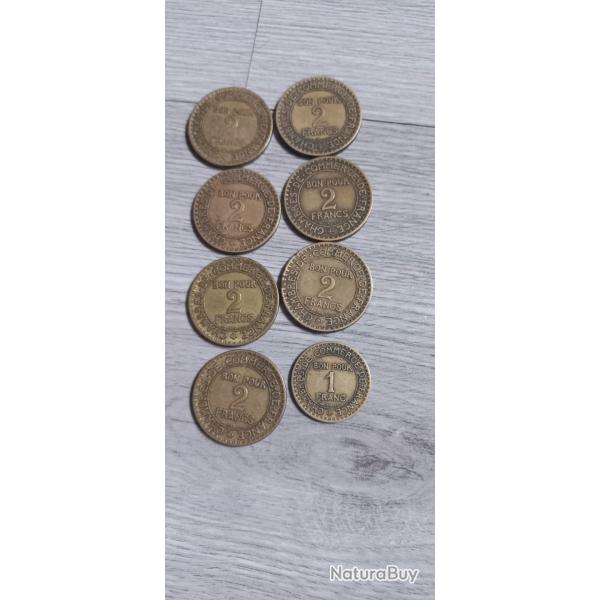 Vend lot 8 piece bon pour 2 franc 1 piece 1 franc commerce industriel
