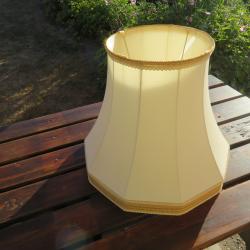 Ancien grand abat-jour vintage en tissu doubl&eacute; - FRANCE (Vers 1960)