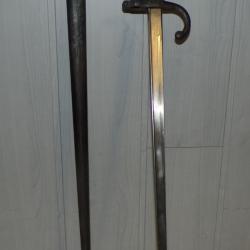 Ba&iuml;onnette Fran&ccedil;aise mod&egrave;le gras 1874 - France st etienne dat&eacute;e 1878