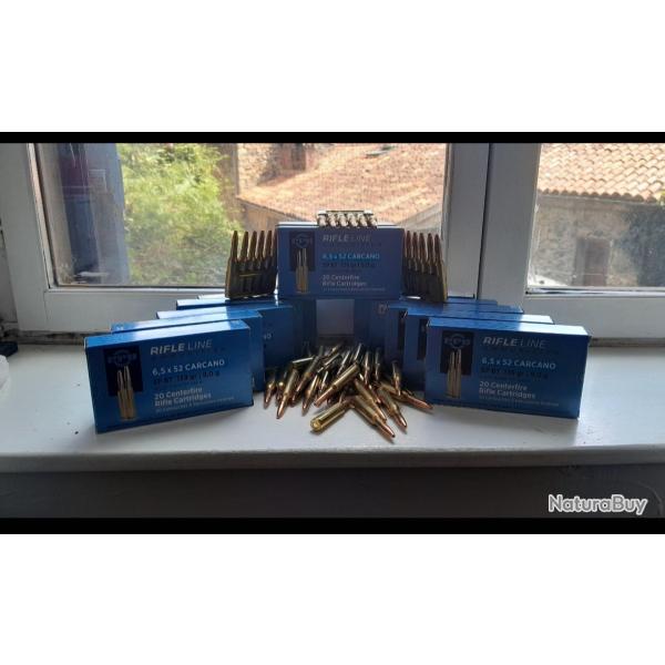 1 lot de 410 cartouches 6.5x52 � 1.30� la cartouche