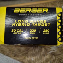 Ogive 30 Calibre 30  Long Range Hybrid Target Rifle Bullet 220 Grain