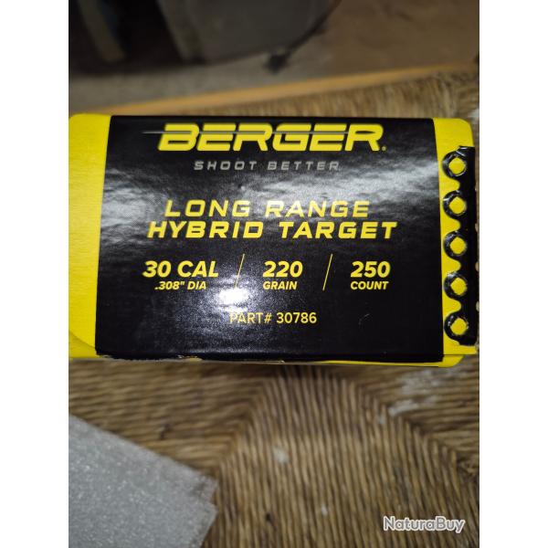 Ogive 30 Calibre 30  Long Range Hybrid Target Rifle Bullet 220 Grain