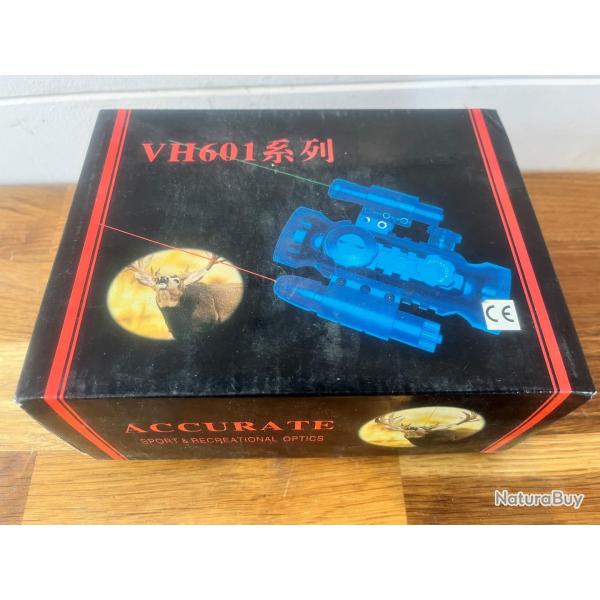Viseur Red Dot / Lunette Airsoft VH601 30mm - Illumination Rouge / Vert / Bleu + Laser Int�gr� - Occ