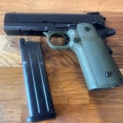 R&eacute;plique GBB Tokyo Marui Hi-Capa 4.3 Tactical Custom - Custom Tanio Koba / Poign&eacute;e Verte - Occasion