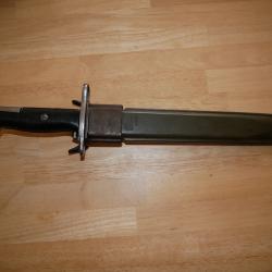 Ba&iuml;onnette de GARAND M1 mod&egrave;le raccourci PAL 1942 dans son jus de d&eacute;couverte