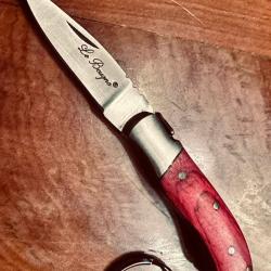 Couteau pliant Porte clef Le Bougna - Bois color&eacute; - Ench&egrave;re 1.00 �