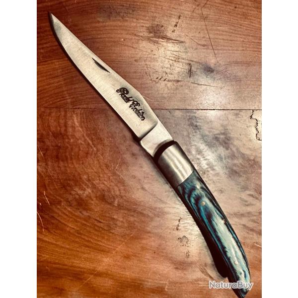 Couteau pliant Pradel Evolution - Bois color� bleu - Ench�re 1.00 �