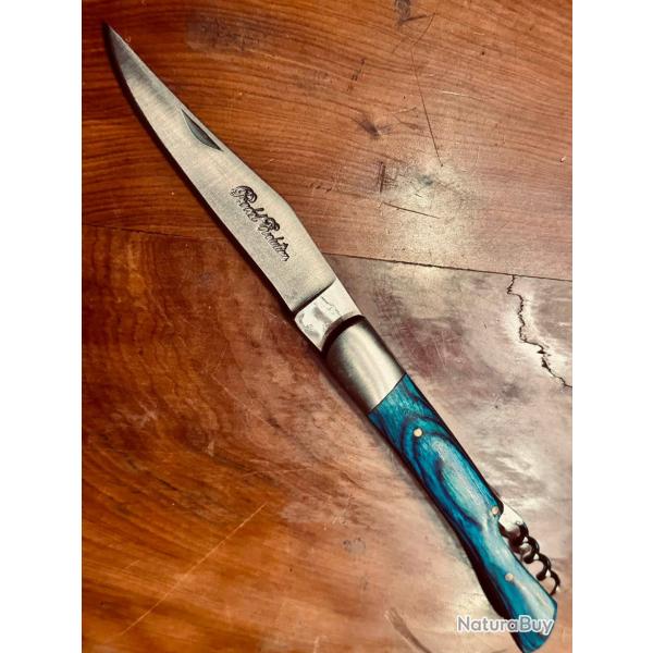 Couteau pliant Pradel Evolution TB - Bois color� bleu - Ench�re 1.00 �