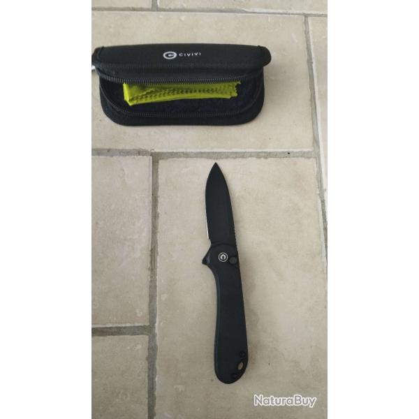 CIVIVI Button Lock Elementum II Flipper Knife G10 Handle (2.96" Nitro-V Blade) C18062P-1