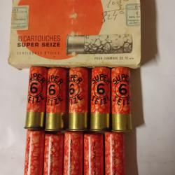 Bo&icirc;te de10 cartouches anciennes cal 16 MF DOUILLES cartons mouchet&eacute;es oranges
