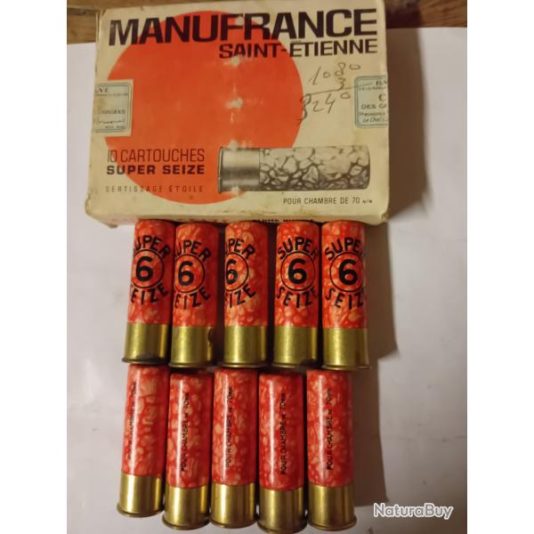Bo�te de10 cartouches anciennes cal 16 MF DOUILLES cartons mouchet�es oranges