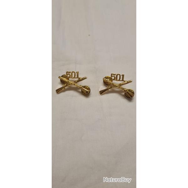 Crest 501 compagnie,  Insigne de col US WW2