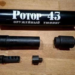 kit silencieux + cache flamme +frein de bouche ROTOR 43 pour AK47 / AKM en 7,62x39 M14x1L et zastava