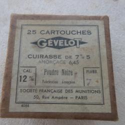 anciennes cartouches 12 mm poudre noire