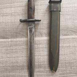 Rare ba&iuml;onnette US M1 Grand M1905E1 - PAL 1942 Raccourcie - WW2 d'origine