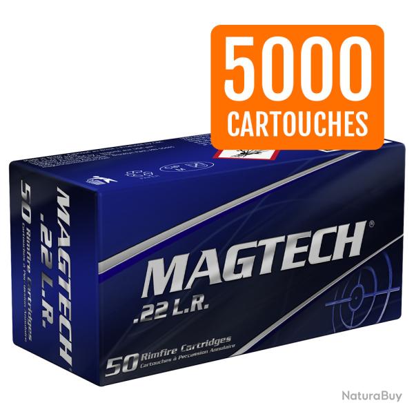 Pack 5000 cartouches .22 lr. Magtech Standard Velocity LRN 2,6g/40grs - Livraison gratuite