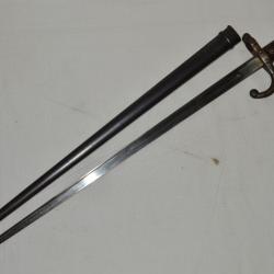 BAIONNETTE MODELE 1874 FUSIL GRAS-LAME L. DENY PARIS 1881-ANCRE DE MARINE INFANTERIE COLONIALE
